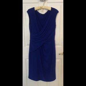 Ralph Lauren V-neck Slim Fitting Cobalt Blue Dress — Size 10 (NEVER WORN!!!)
